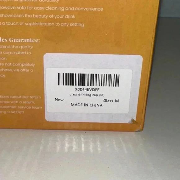 NEW! Letter M initial Shalory Glass Cup, 20oz, Clear glass American Flag - Picture 8 of 9